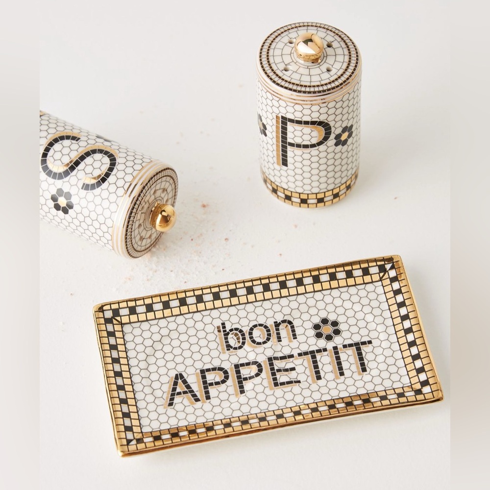 Anthropologie bistro tile salt & pepper shakers